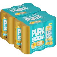 Pura Sparkling Soda - Ginger & Lemon x 12